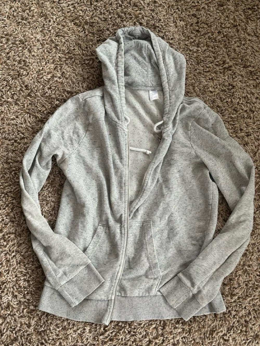 H&M Women’s Light Gray Zip-Up Hoodie with Hood